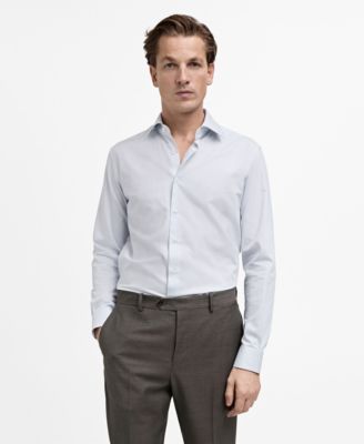MANGO - Men's Cotton Striped Dress Shirt