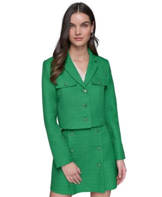 KARL LAGERFELD PARIS - Women's Cropped Tweed Jacket