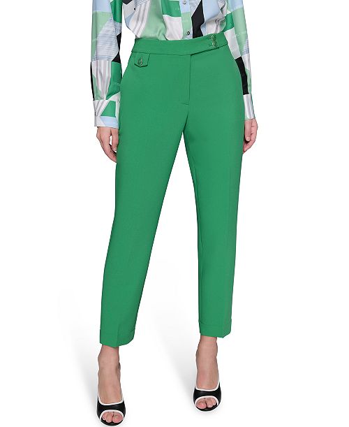 alfani KARL LAGERFELD PARIS Women's Mid-Rise Straight-Leg Pants Women's Fashion Shoes & Accessories