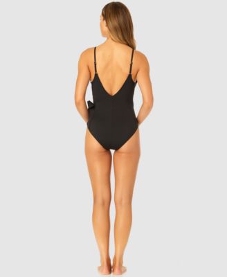 Женский сплошной цельный купальник с запахом и завязками Anne Cole