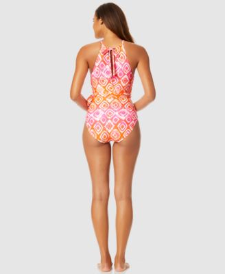 Женский слитный купальник Anne Cole из платка Tie Dye с высоким вырезом и глубоким декольте