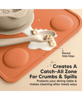 2-Pack Prep Silicone Placemats for Toddlers, Kids, Non Slip Suction Dining Table Baby Placemat, Easy to Clean