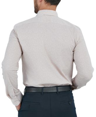 Men's Slim Flit Micro Floral Print Button-Front Dress Shirt