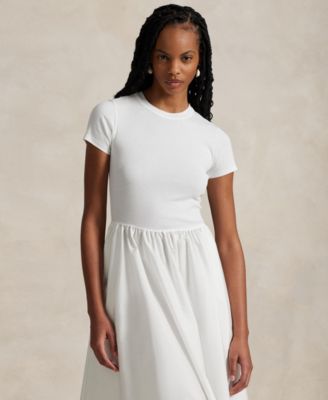 Женское хлопчатобумажное платье Polo Ralph Lauren с коротким рукавом