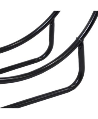 Indoor/Outdoor Steel Round Fire Pit or Fireplace Firewood Log Hoop Rack Holder - Black