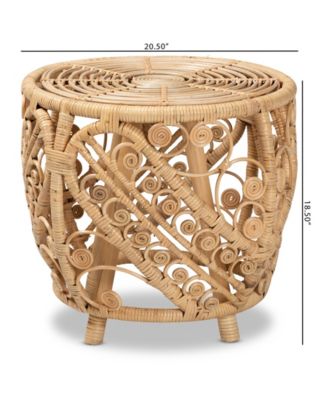 23.2" Finished Rattan Damani Modern Bohemian Dining Chair