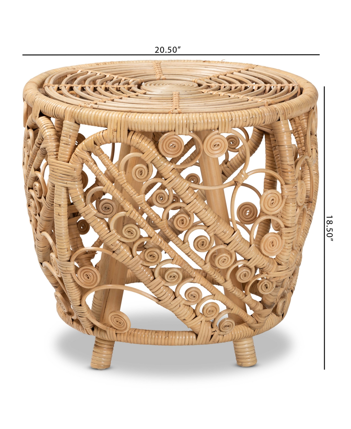 Bali & Pari Damani Modern Bohemian Natural Brown Finished Rattan Dining Chair In Natural Brown