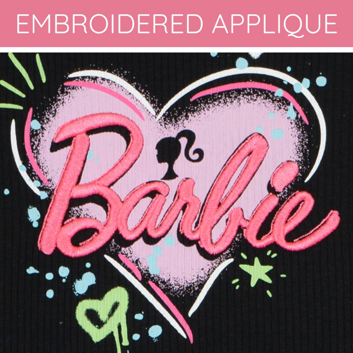 Barbie Toddler Girls Cropped Ribbed Tank Top and French Terry Shorts Outfit Set