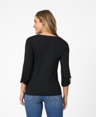 Женский топ Henley со складками на резинке и шнуровке от Cable & Gauge