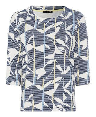 Женский трикотажный топ Olsen с цветочным рисунком в рубчик из джерси