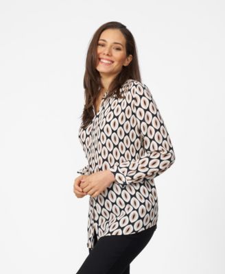 Women's Smock Pleated Button Up Top