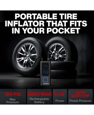  7" x 2.5" x 1.75" Pocket Air Pro 6000mAh Electric Portable Rechargeable Tire Inflator Air Compressor