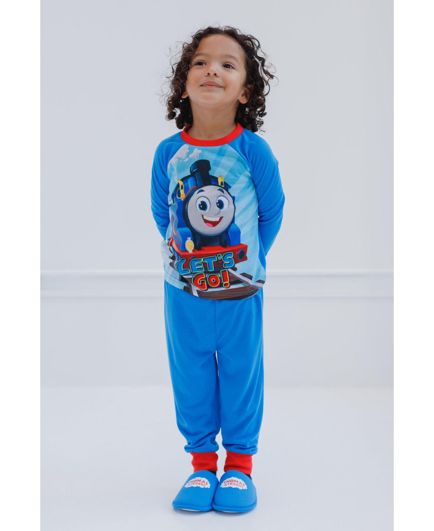 Little Boys Pajama Shirt Pants and Slippers 3 Piece