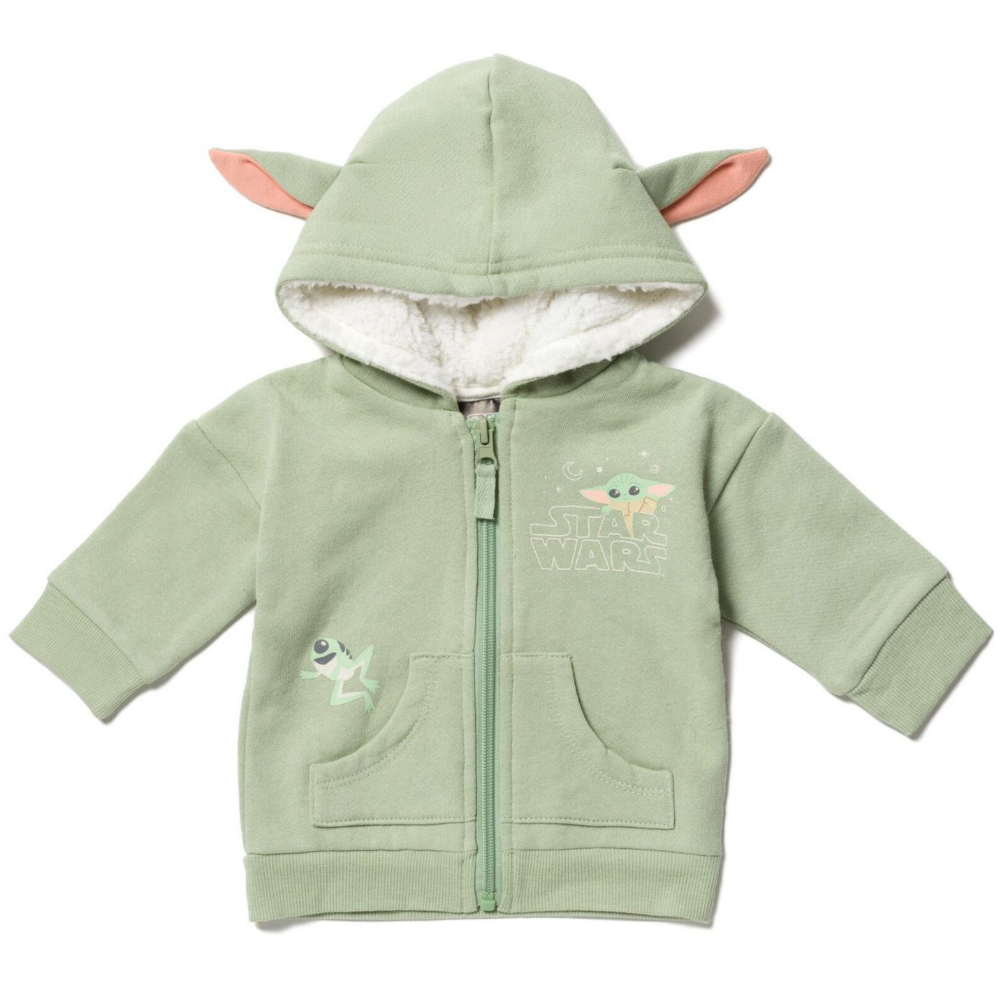Худи Star Wars The Mandalorian The Fleece Zip Up Cosplay Newborn to для мальчиков-малышей, цвет: Baby Yoda — фото 1