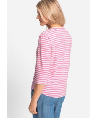 Женская футболка Olsen в полоску с V-образным вырезом