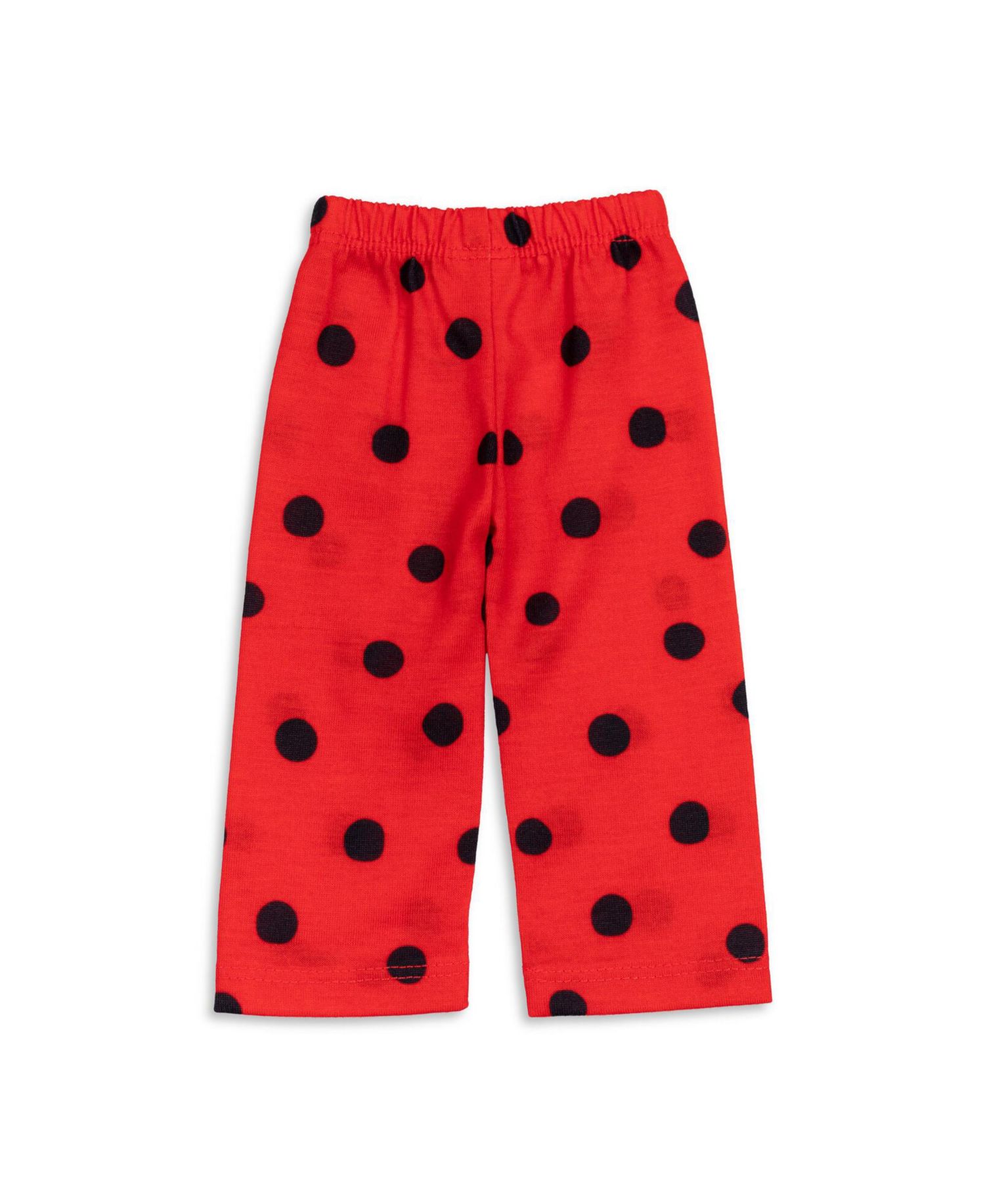 Girls Ladybug Pajama Shirt Pants and Matching Doll Outfits 4 Piece Set