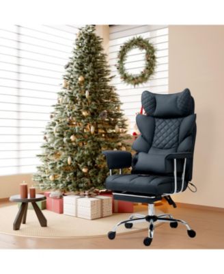 8-Point Massage Gaming Chair, Ergonomic Office Chair, 500lbs Weight Capacity, Adjustable Backrest 90&deg;-135&deg;, Adjustable Backrest and Footrest