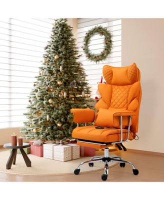 8-Point Massage Gaming Chair, Ergonomic Office Chair, 500lbs Weight Capacity, Adjustable Backrest 90&deg;-135&deg;, Adjustable Backrest and Footrest