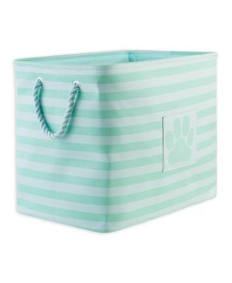 Bone Dry Collapsible Pet Storage Bin Stripe/Paw Patch - Aqua