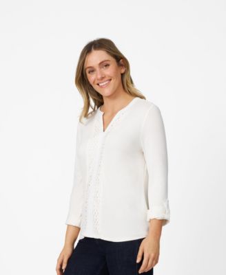 Женский топ Henley с кружевной отделкой Cable & Gauge
