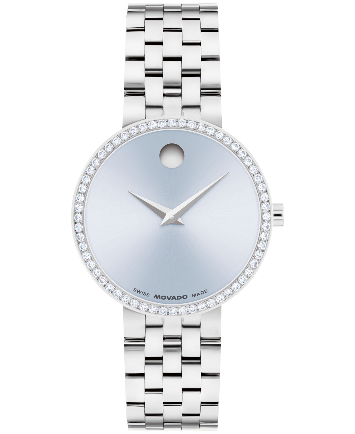 Женские часы Movado Museum Classic Lab Grown Diamond Swiss Quartz Stainless-Steel Watch, 29.5mm — фото 1