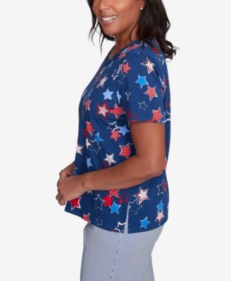 Women's Crew Neck Star Studded Top