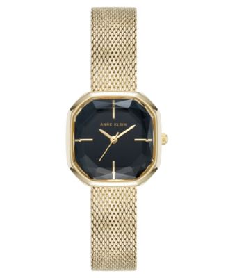 Women's Quartz Estate Octagonal Black and Gold-Tone Stainless Steel Mesh Bracelet Watch, 24mm