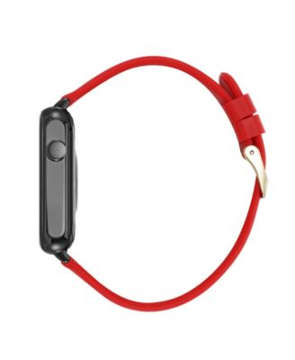 Women's Connect It Stellar Smartwatch with Gold-Tone Stainless Steel Mesh and Red Silicone Band, 45mm