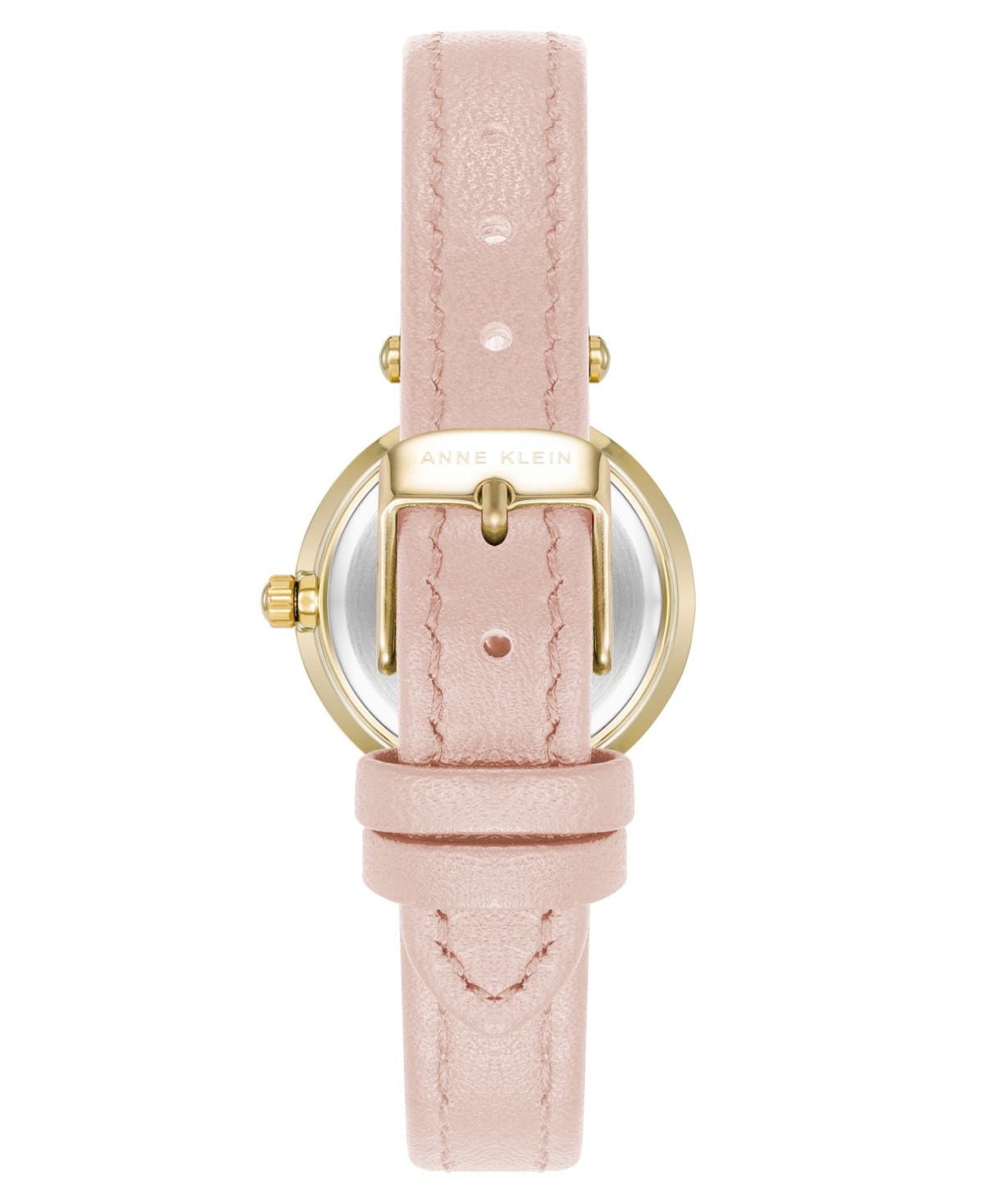Shop Anne Klein Women's Quartz Blush Pink Leather And Gold-tone Metal Alloy Strap Watch, 26mm In Gold-tone,blush Pink