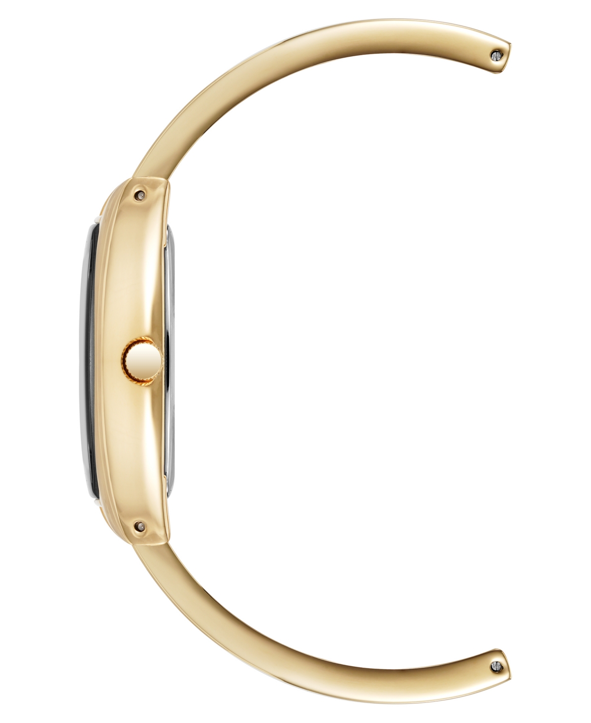 Anne Klein Women's Quartz Cushion Black Enamel With Gold-tone Metal Alloy Bangle Watch, 22mm In Gold-tone,black