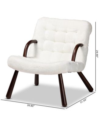 26.8" Eisa Modern and Contemporary Sherpa Upholstered Accent Chair