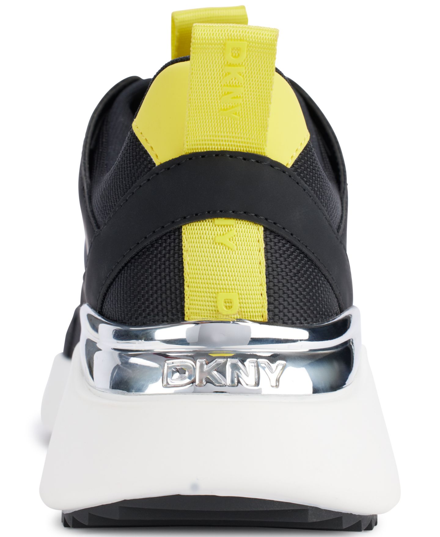 Женские кроссовки DKNY Zofi Lace-Up, цвет: Чёрный / Жёлтый — фото 3