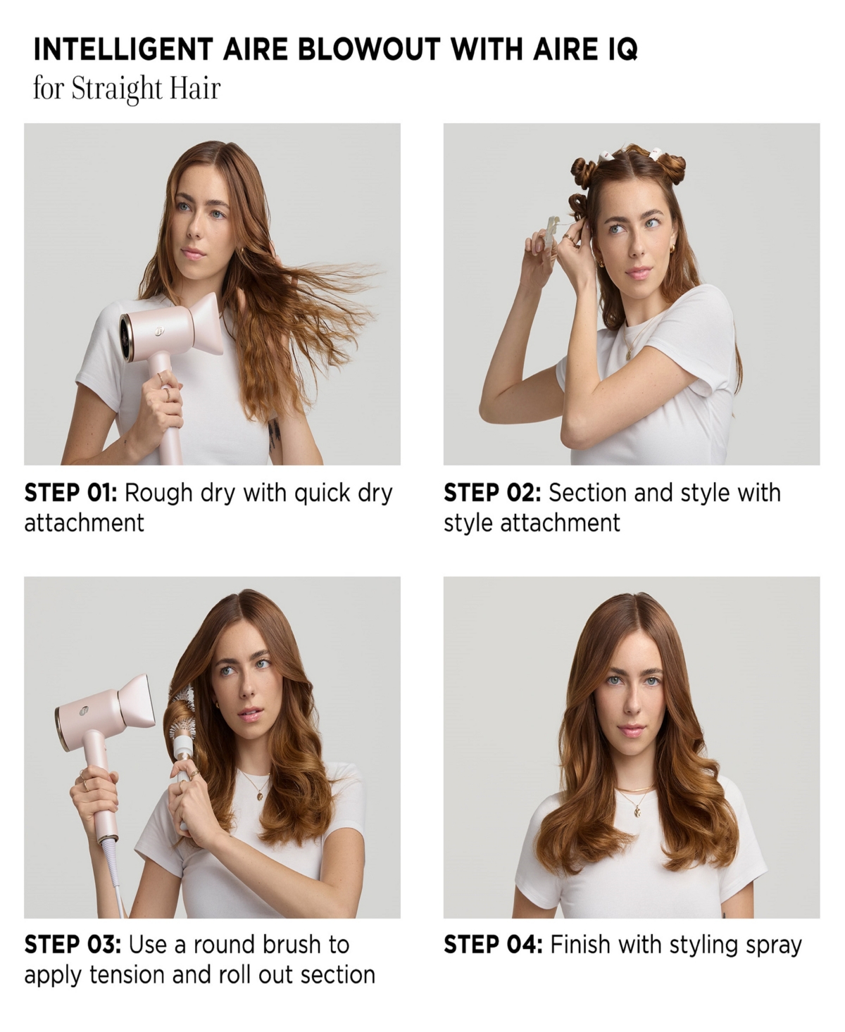 T3 Aire Iq Intelligent Hair Dryer In Satin Blush