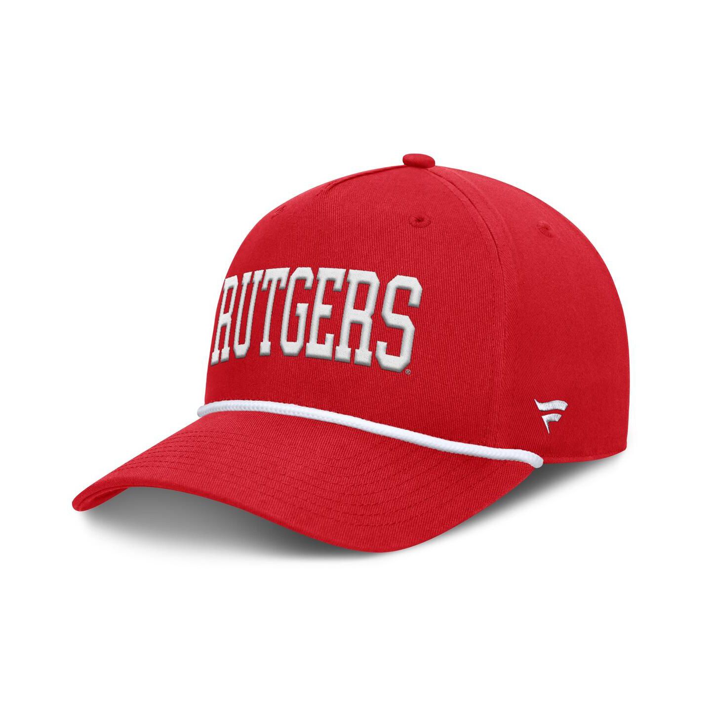 Мужская кепка Fanatics Scarlet Rutgers Scarlet Knights Foul Ball Rope Adjustable Hat — фото 1