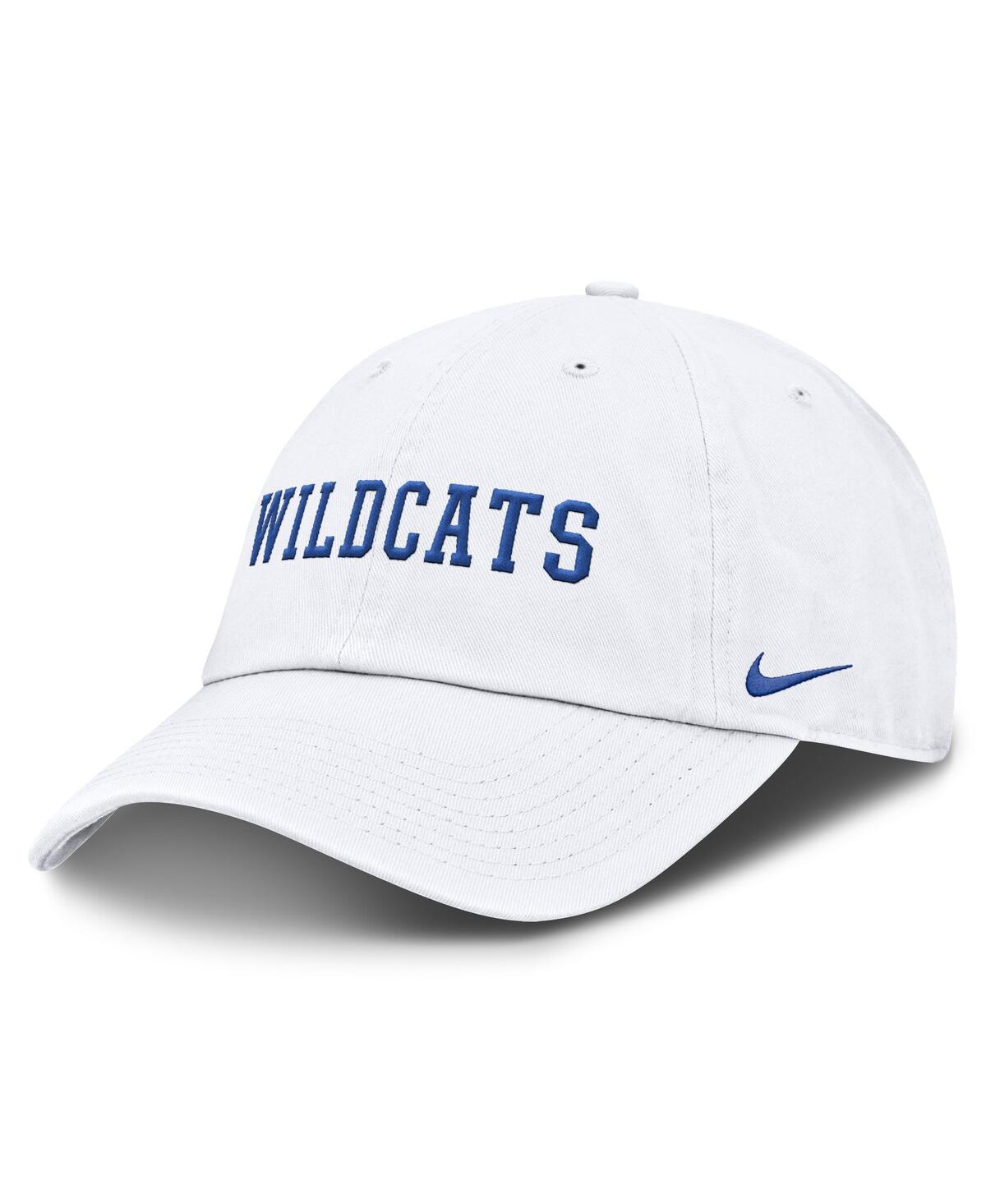 Nike White Kentucky Wildcats Core Club Mascot Wordmark Adjustable Hat In White