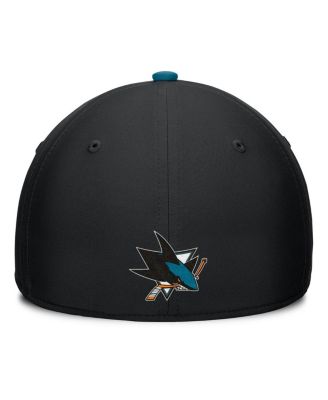Мужская черная / бирюзовая шапка Fanatics San Jose Sharks Authentic Pro Rink Team Code Flex