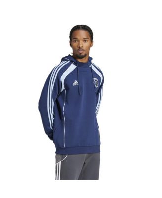 Мужской темно-синий спортивный пуловер Adidas Kansas City 2025 с капюшоном для путешествий