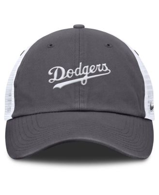 Men's Gray Los Angeles Dodgers Wordmark Club Adjustable Trucker Hat