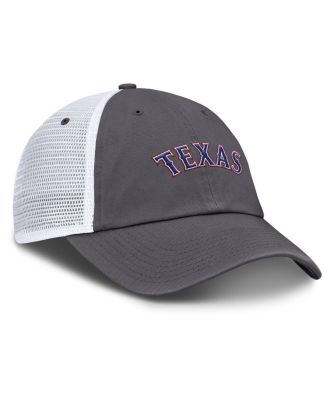 Мужская серая кепка дальнобойщика Nike Texas Rangers Wordmark Club с регулируемой посадкой