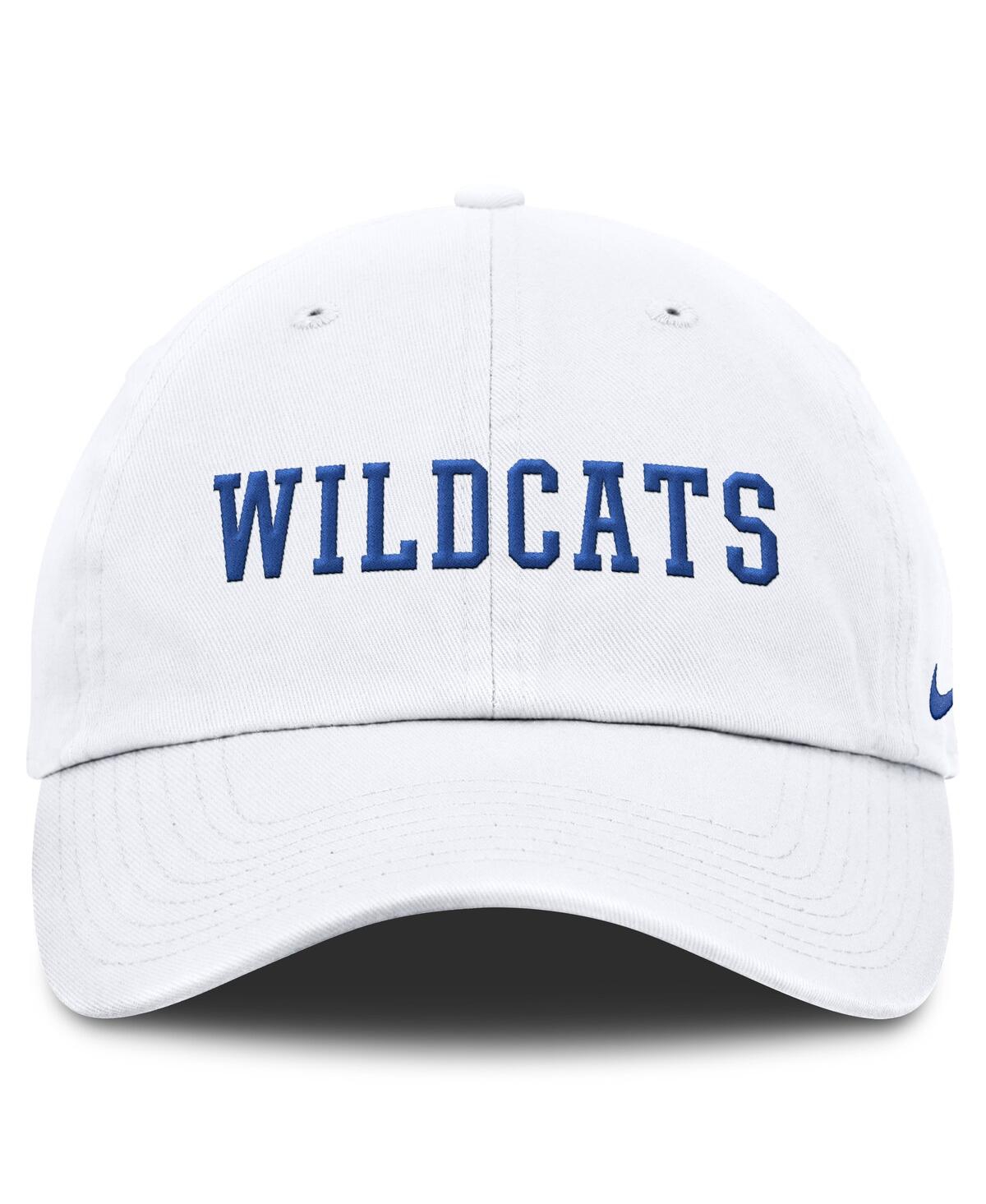 Nike White Kentucky Wildcats Core Club Mascot Wordmark Adjustable Hat In White