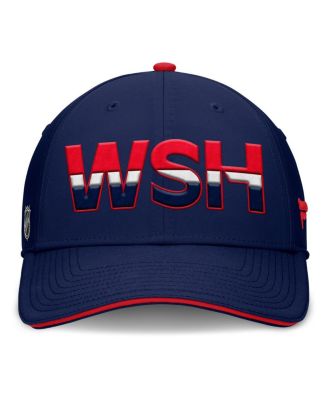 Мужская кепка Fanatics темно-синего/красного цвета Washington Capitals Authentic Pro Rink Team Code Flex