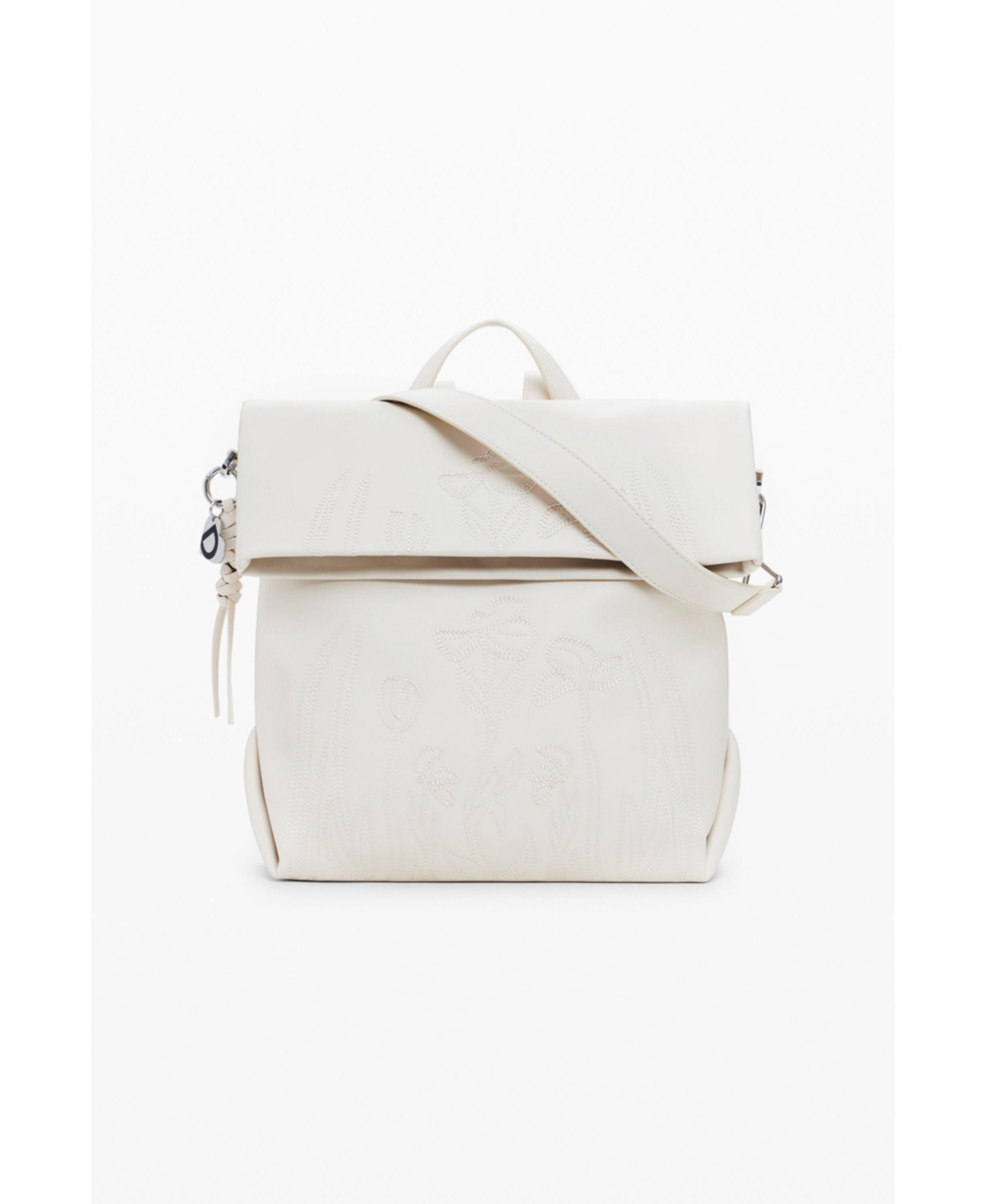 Women's Medium chrome flap backpack - Light beige