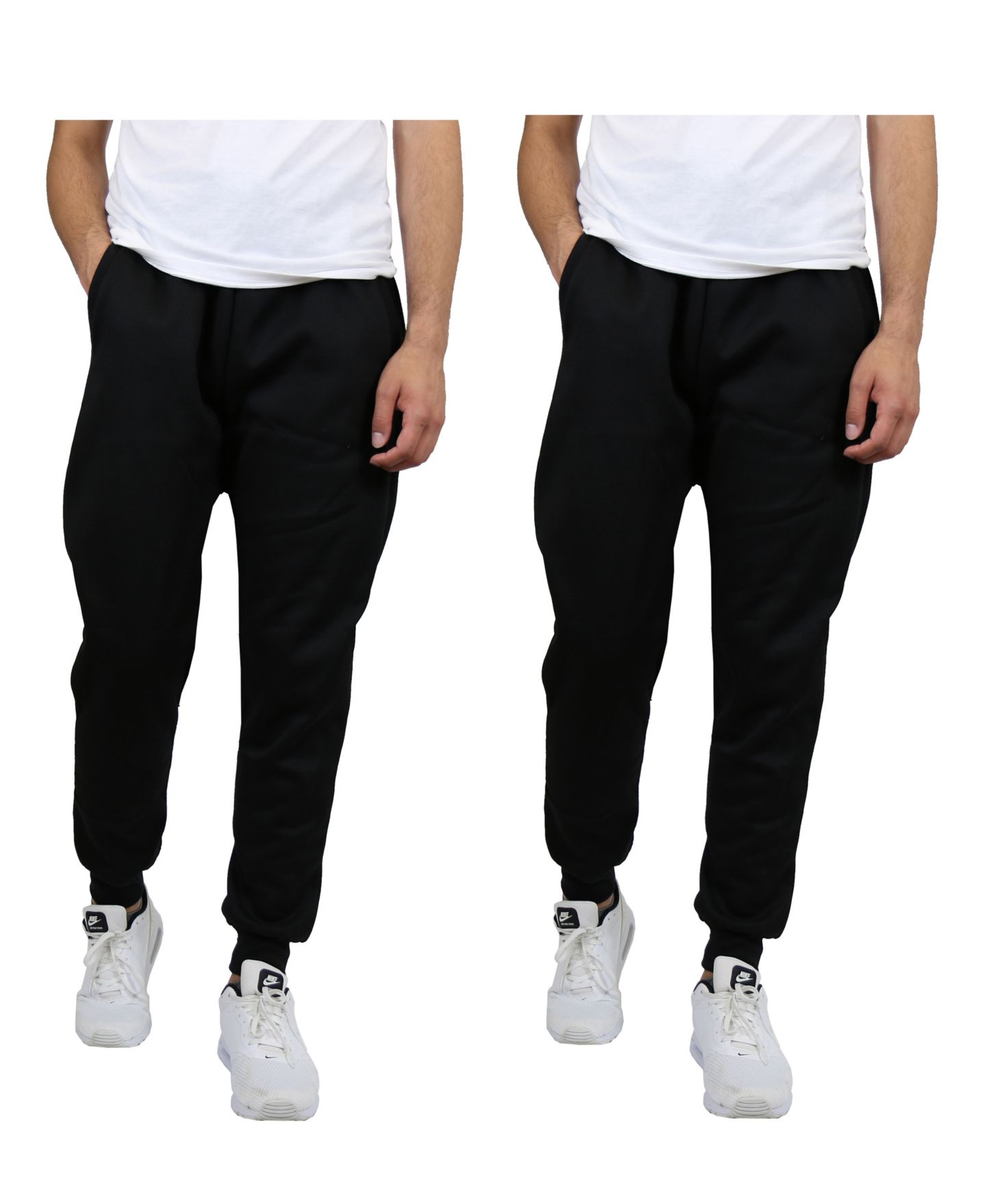 Мужские брюки Blue Ice 2-Pack Fleece-Lined Jogger Sweatpants, цвет: Чёрный — фото 1