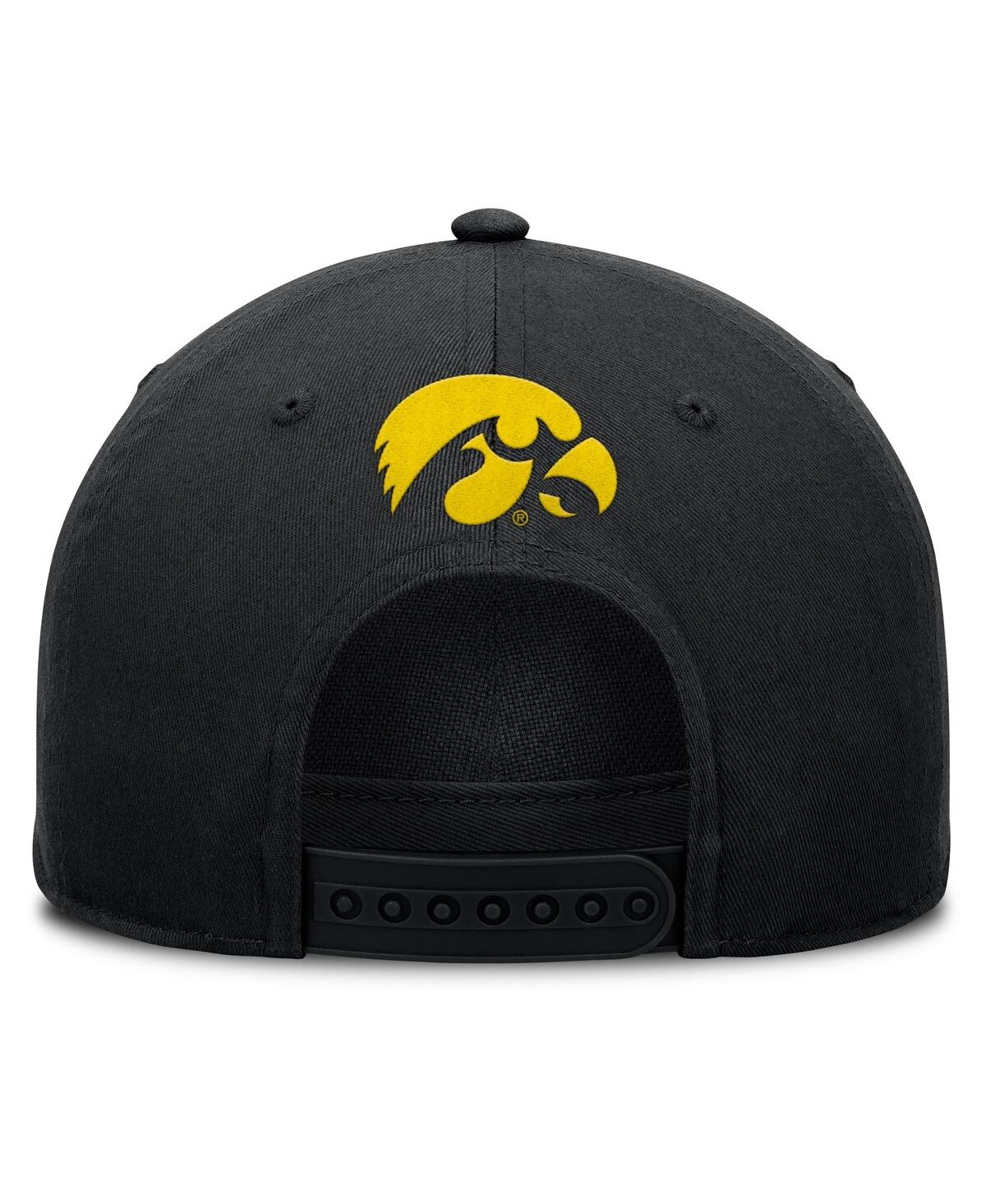 Fanatics Men's Black Iowa Hawkeyes Foul Ball Rope Adjustable Hat In Black