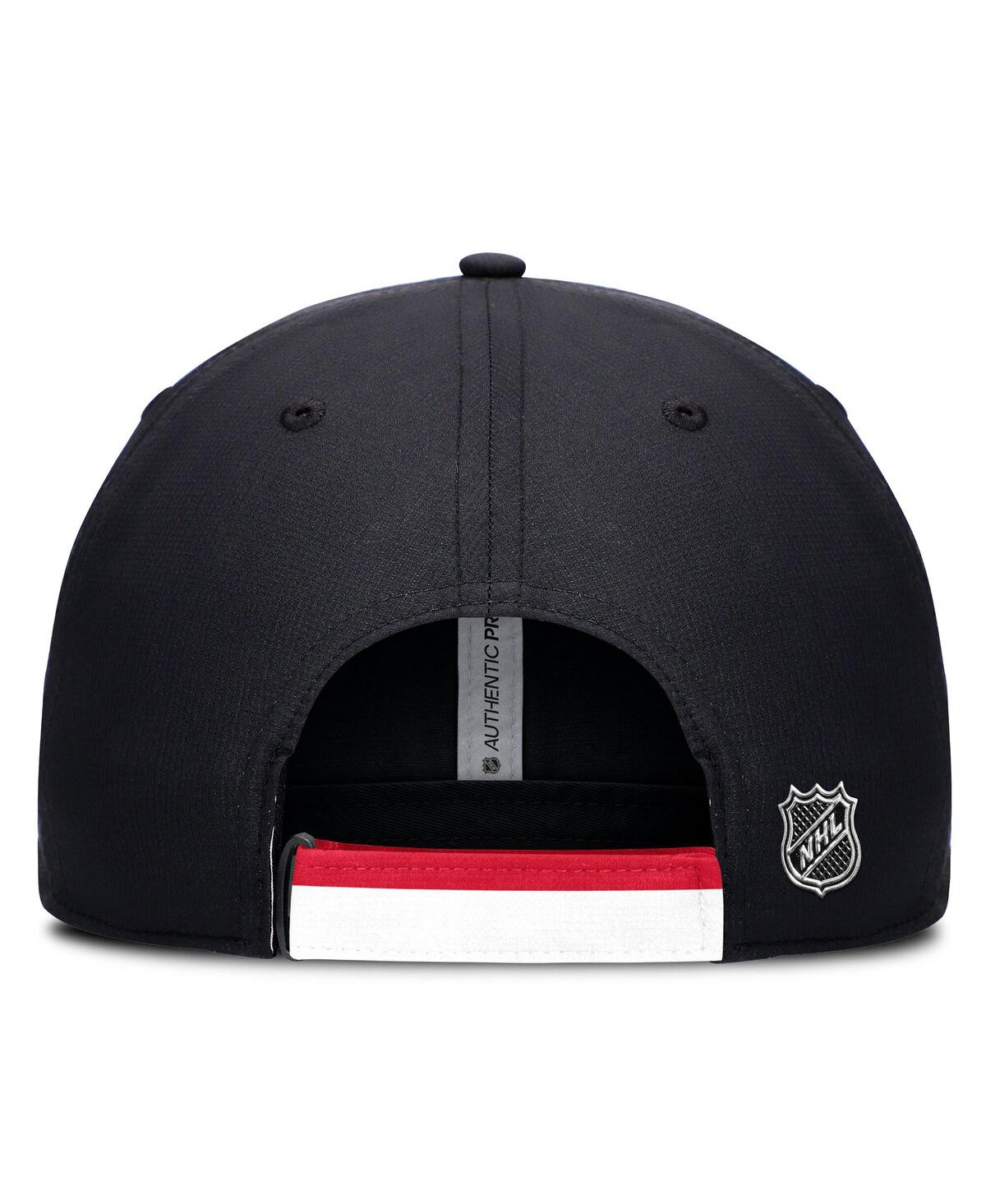 Fanatics Men's Black/red Detroit Red Wings Authentic Pro Ripstop Adjustable Hat In Black,red