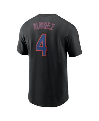 Men's Francisco Alvarez Black New York Mets Fuse Name Number T-Shirt