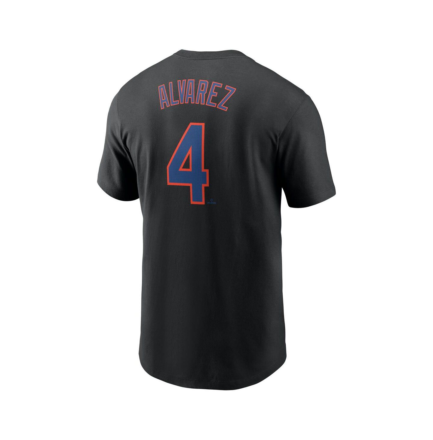Мужская футболка Nike Francisco Alvarez Black New York Mets Fuse Name & Number — фото 2
