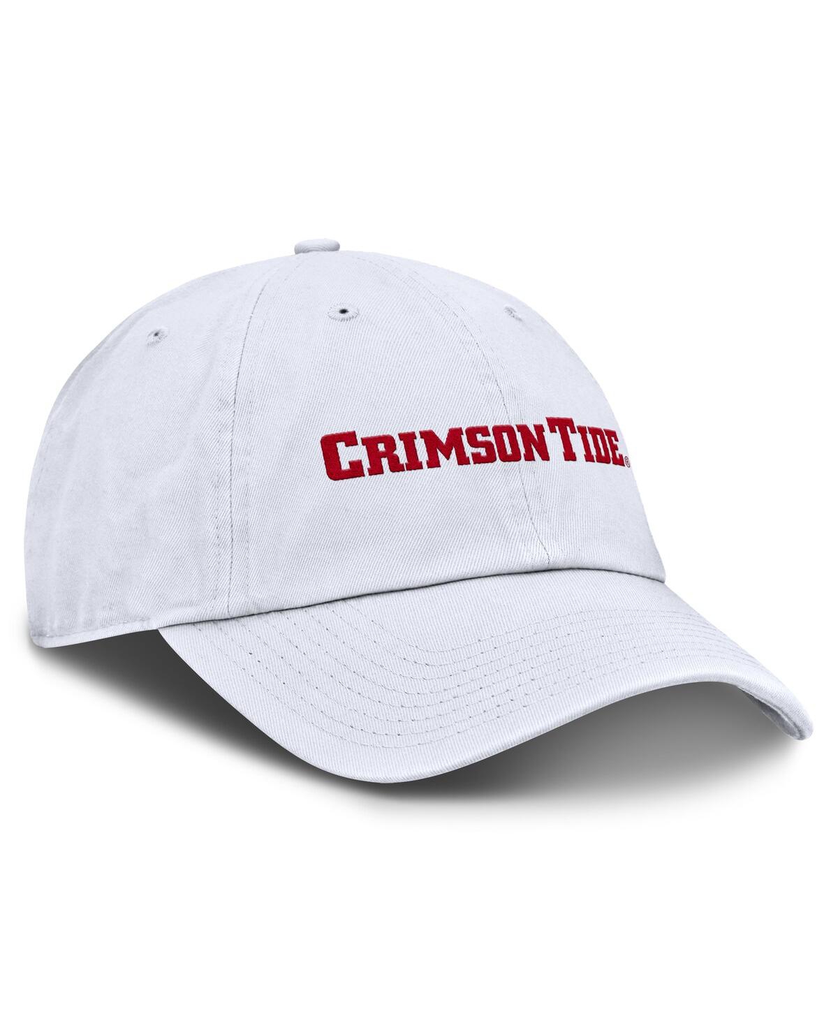 Nike Men's White Alabama Crimson Tide Core Club Mascot Wordmark Adjustable Hat In White