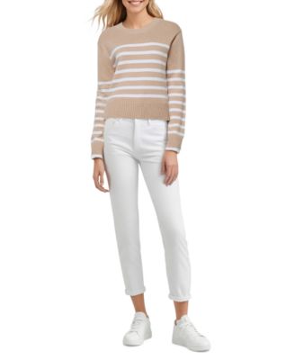 Three Dots - Women's Marin Striped Long-Sleeve Sweater