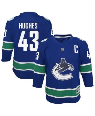 Outerstuff - Big Boys and Girls&nbsp; Quinn Hughes Blue Vancouver Canucks Alternate Replica Player Jersey